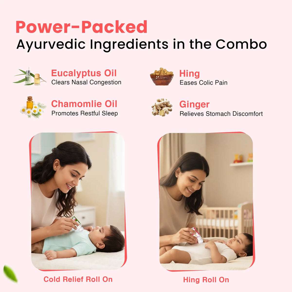 Kid’s Cough & Colic Roll-On Combo for Kids | Natural Cold Relief Roll-On (40ml) + Hing Roll-On (40ml)