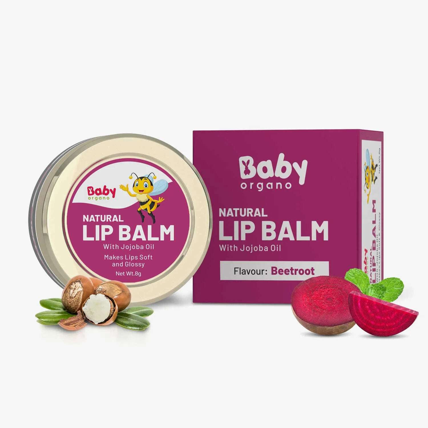 Natural Lip Balm | Ayurvedic Lip Balm For Kids & Babies | 0-15 Years - Beetroot