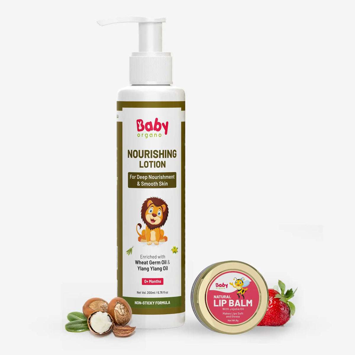 Natural Lip & Skincare Combo for Kids | Natural Lip Balm for Soft Lips| Nourishing Baby Lotion for Nourished Skin | 0-15 Years