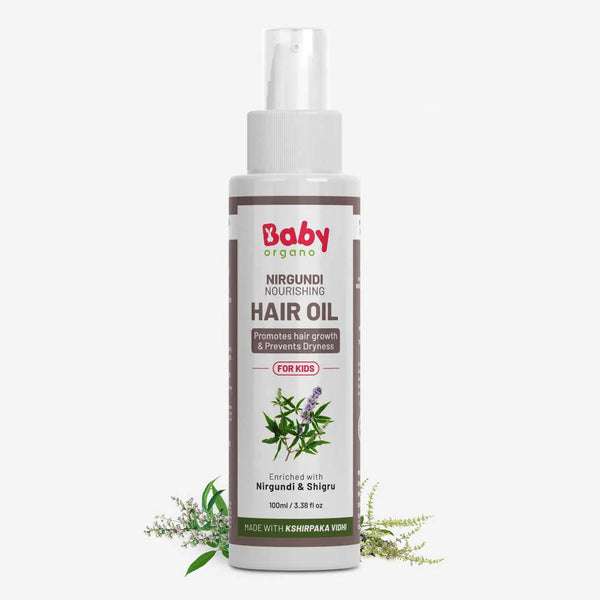 Natural baby hair oil with nirgundi extract - gentle formula for children's scalp health and hair growth