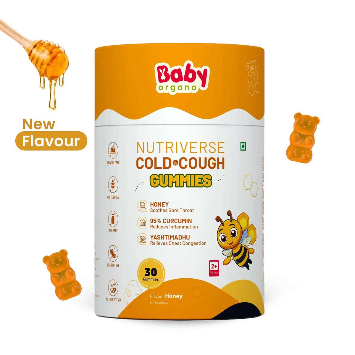 Nutriverse cold and cough gummies – new honey flavour with curcumin and yashtimadhu for kids 2+ years