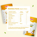 Nutritional facts table for Cold and Cough Gummies showing serving size, energy value, and herbal blend composition | #flavour_mango