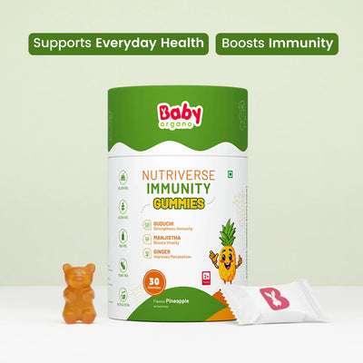 Nutriverse Immunity Gummies – Ayurveda inspired supplement for building immunity, pineapple flavour, boosts vitality and natural defenses | #flavour_pineapple