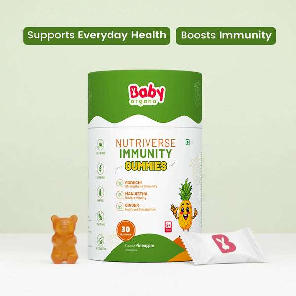 Nutriverse Immunity Gummies – Ayurveda inspired supplement for building immunity, pineapple flavour, boosts vitality and natural defenses | #flavour_pineapple
