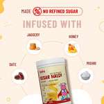 Nutriverse Kesar Haldi golden milk mix made with no refined sugar, infused with natural jaggery, honey, date, and mishri
