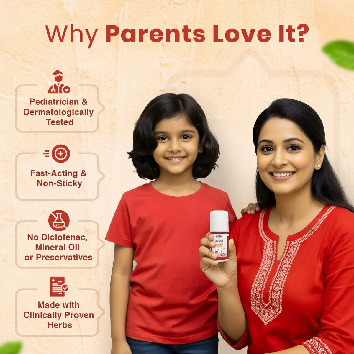 Parents trust BabyOrgano growing pains roll-on – safe, fast-acting, non-sticky.