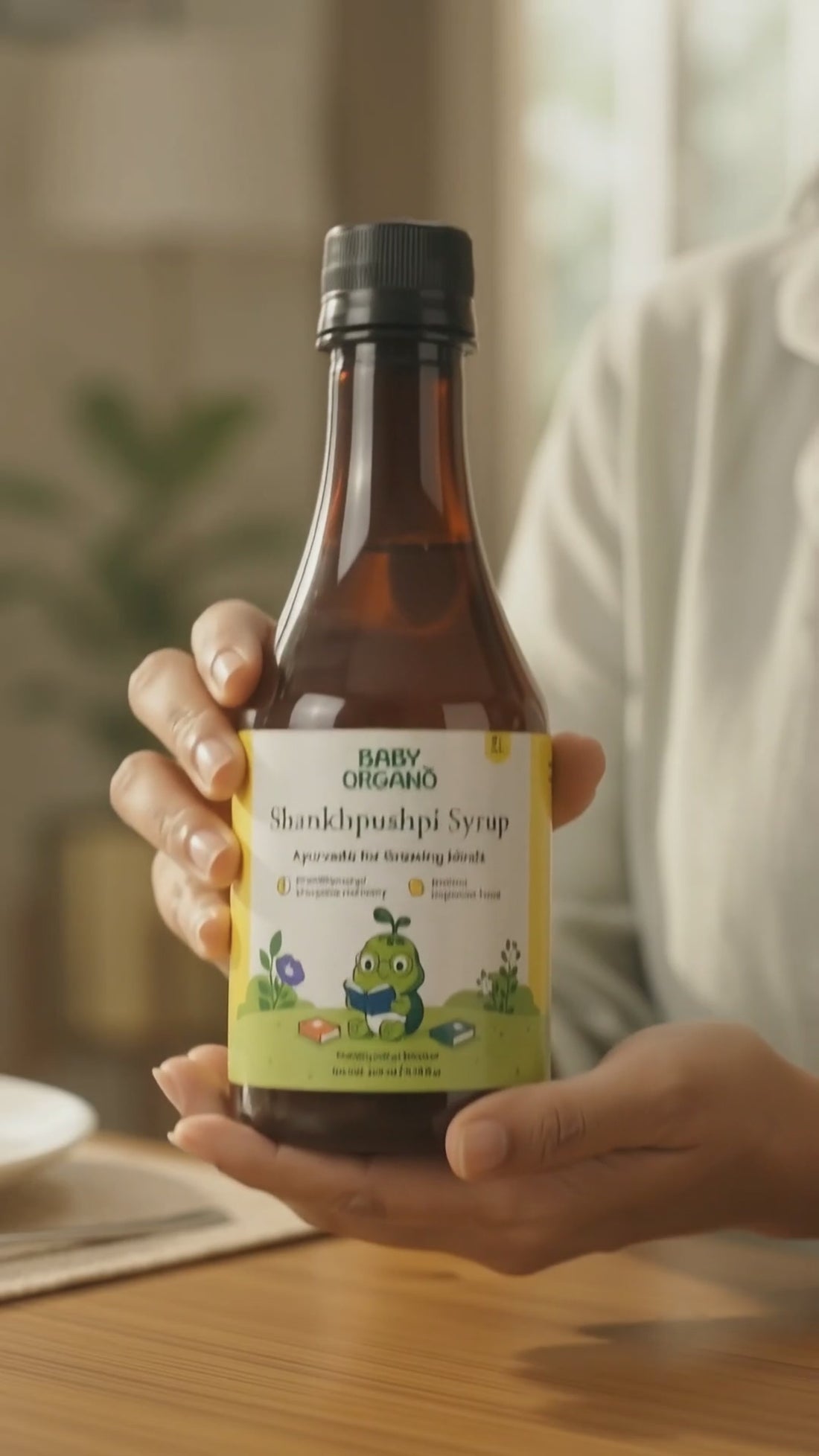 Video demonstration of BabyOrgano Shankhpushpi Syrup