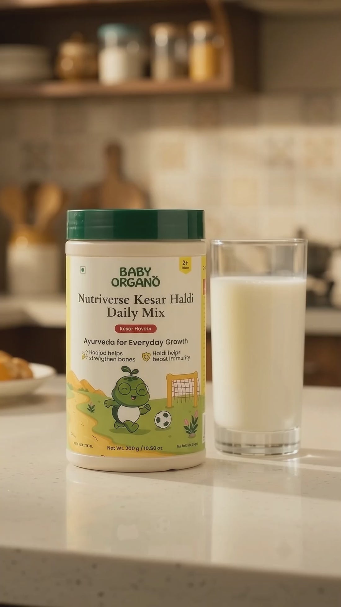 A video demonstration of BabyOrgano Kesar Haldi Daily Mix