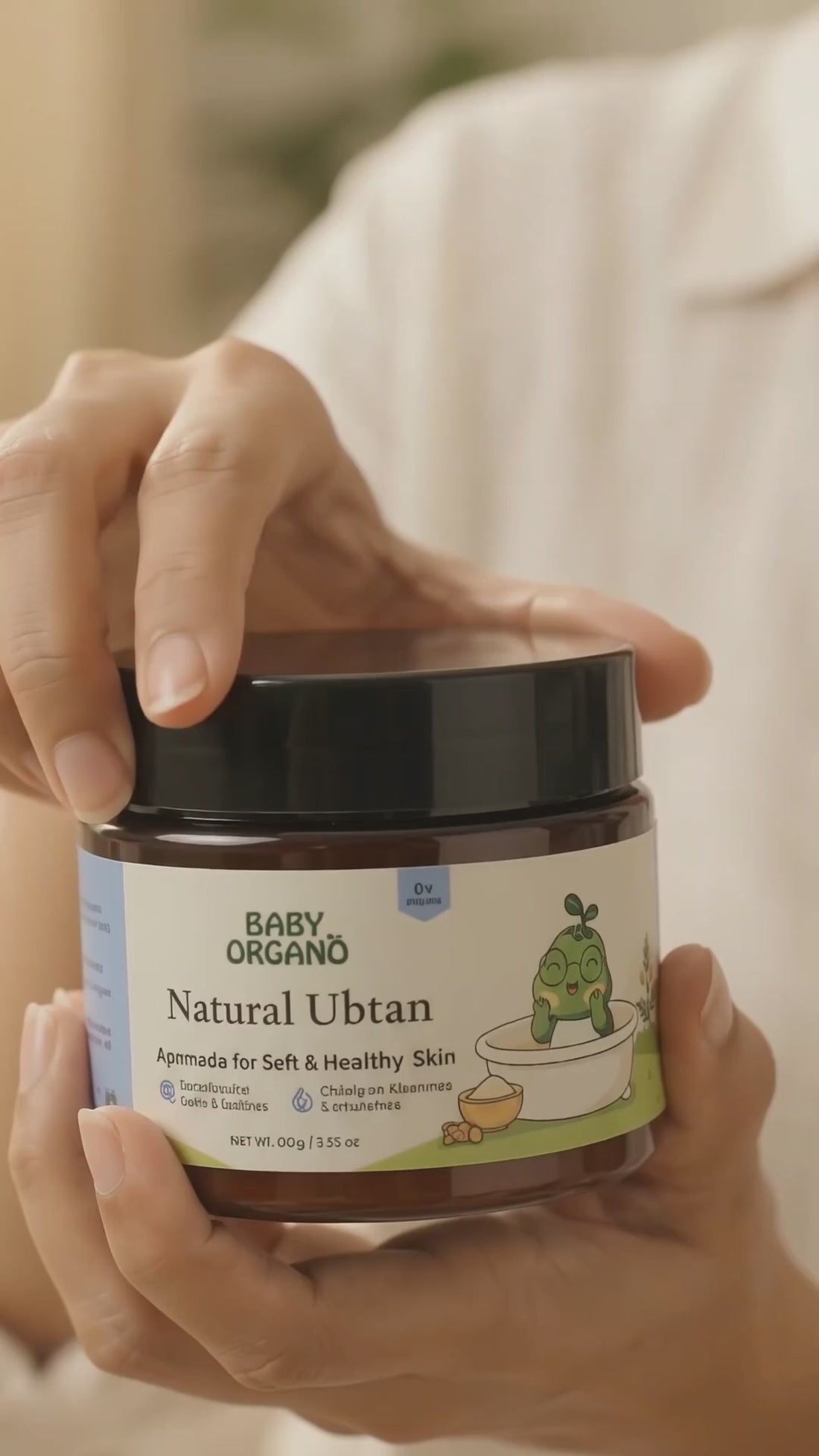 A video demonstration of BabyOrgano Natural Ubtan