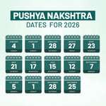 Pushya Nakshatra 2026 dates calendar for administering BabyOrgano Swarnaprashan Tulsi drops.