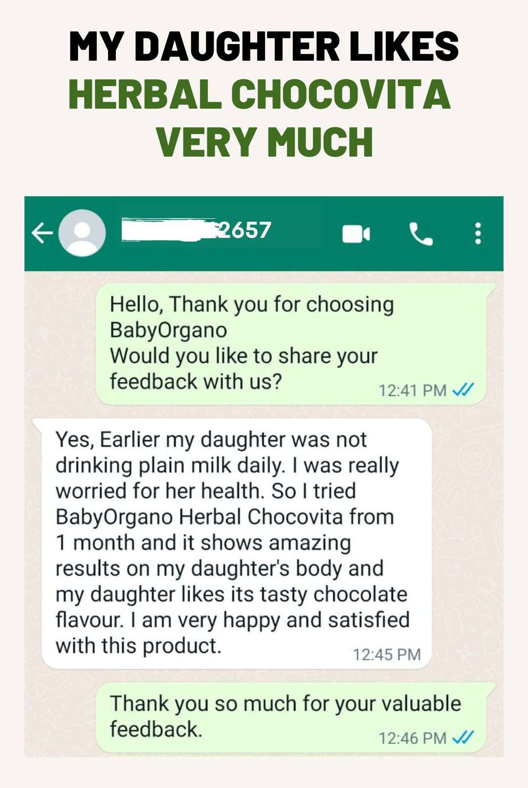Harbal chocovita customer review 3