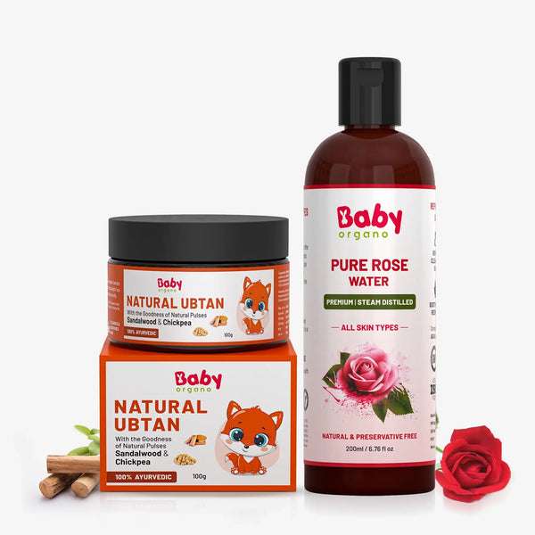 Skin Care Combo for Kids | Natural Ubtan + Pure Rose Water Combo