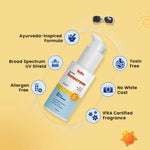 Ayurveda-inspired sunscreen for kids – broad UV shield, allergen-free, toxin-free, no white cast, IFRA Certified fragrance
