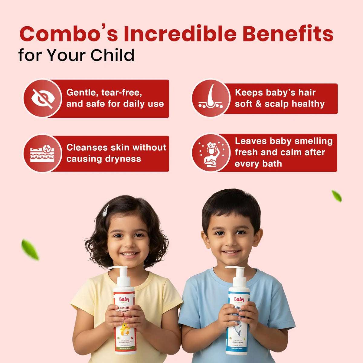 Natural Bath Care Combo | Gentle Baby Wash + Baby Shampoo