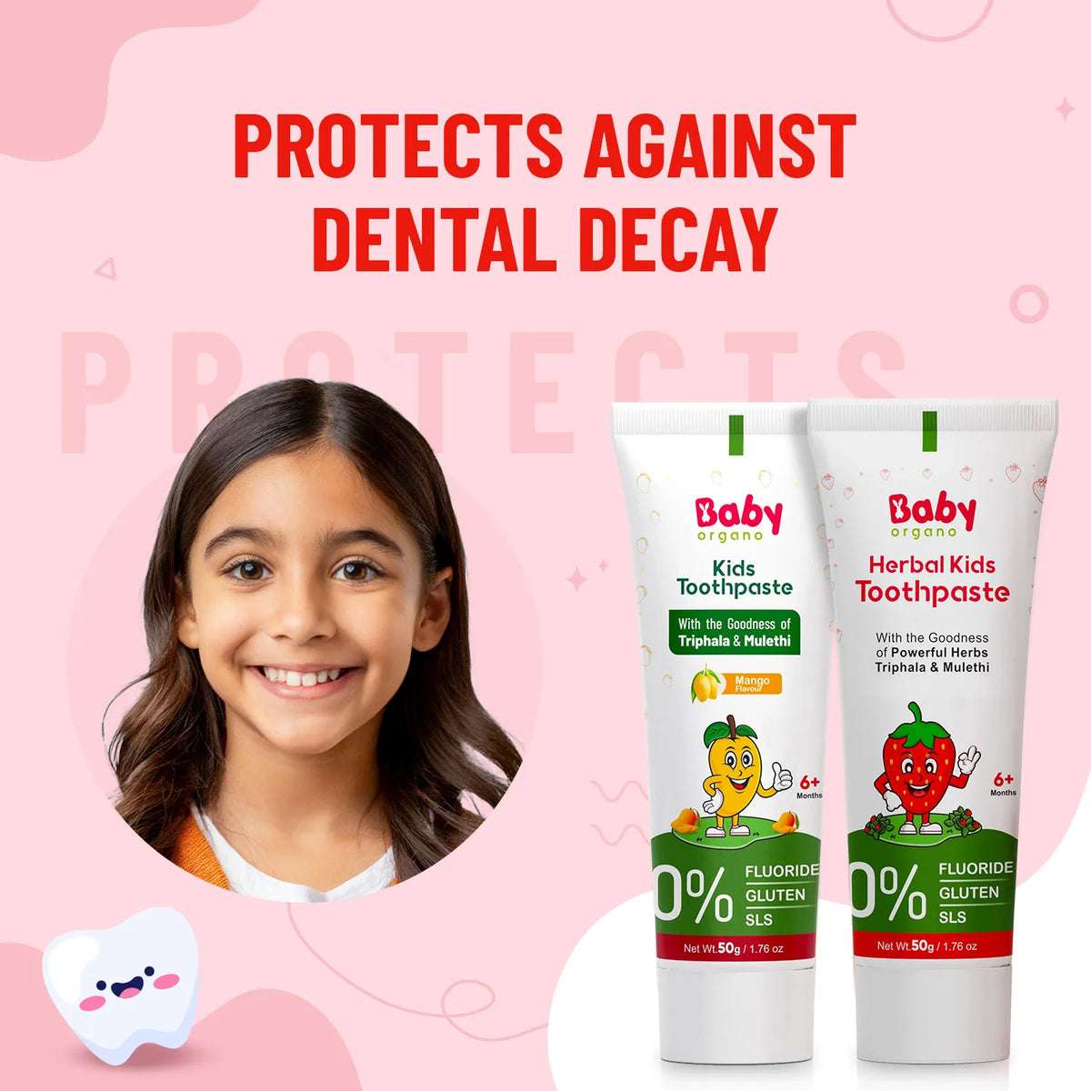 Natural Oral Care Combo for Kids | Herbal Kids Toothpaste Mango Flavour | Herbal Kids Toothpaste Strawberry Flavour | Healthy teeth and strong gums