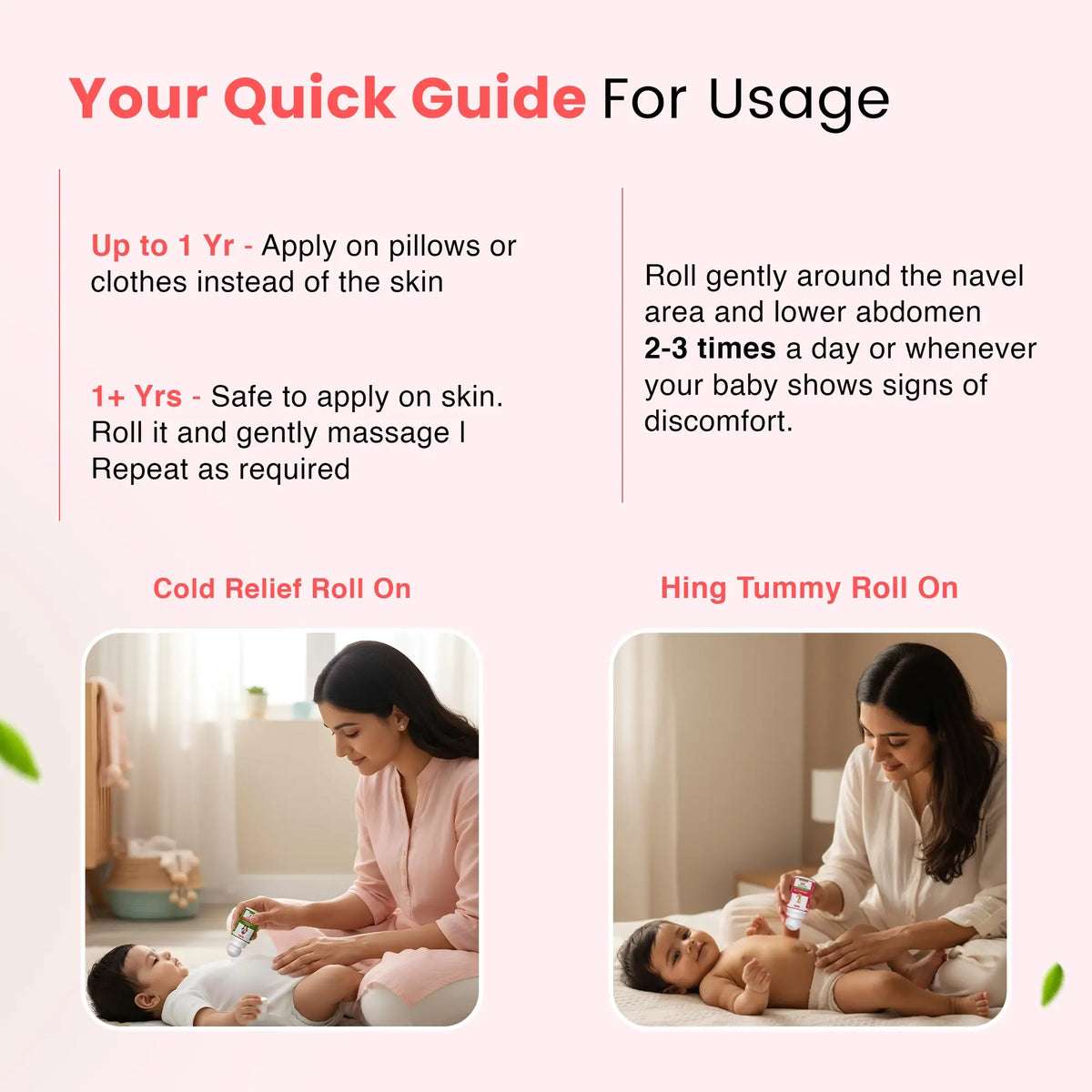 Kid’s Cough & Colic Roll-On Combo for Kids | Natural Cold Relief Roll-On (40ml) + Hing Roll-On (40ml)