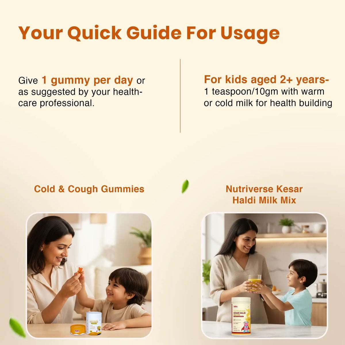 Cold & Immunity Shield Combo for Kids| Nutriverse Cold & Cough Gummies + Kesar Haldi Milk Mix