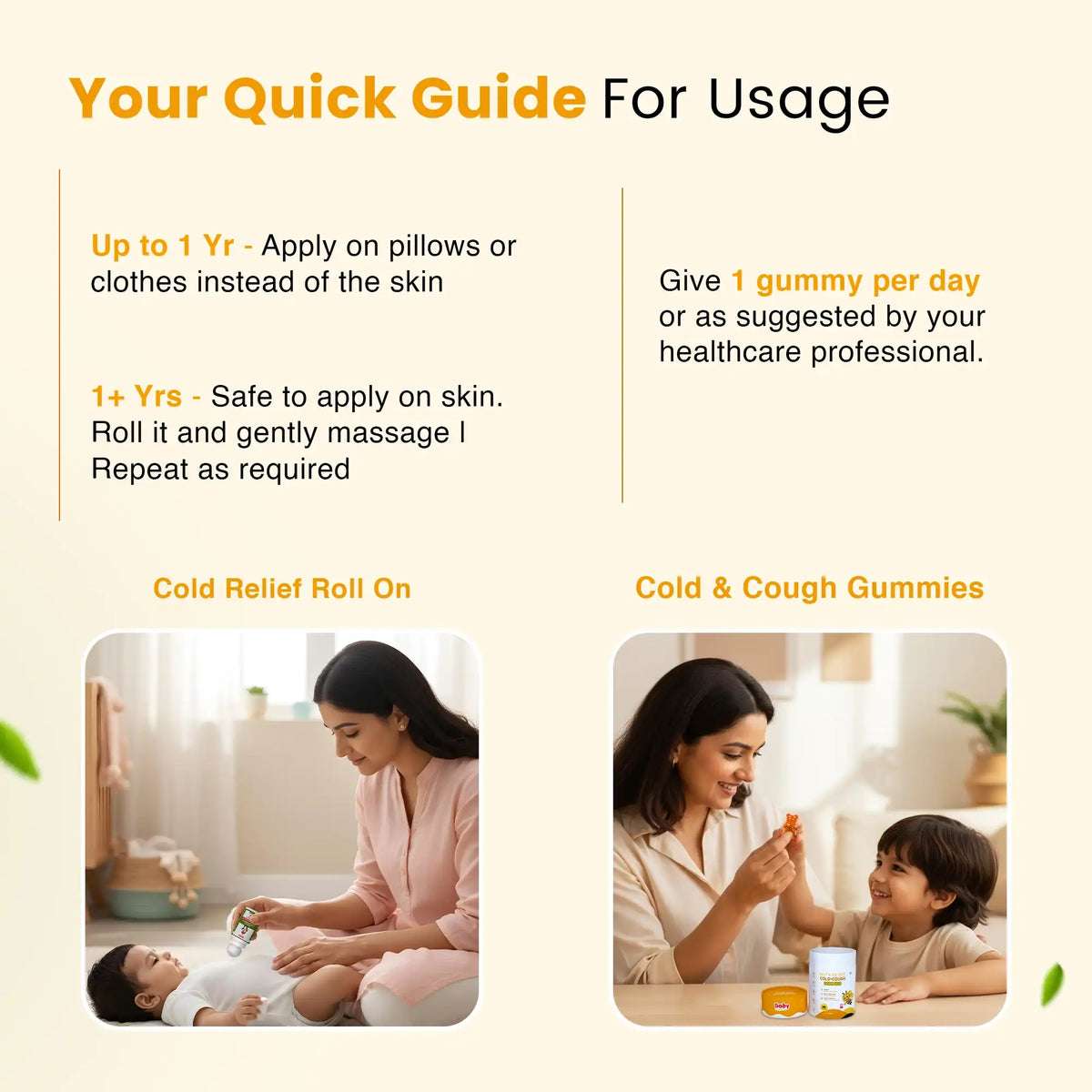 Cold Relief Combo for Kids | Nutriverse Cold & Cough Gummies (30 Gummies/Pack) + Natural Cold Relief Roll-On