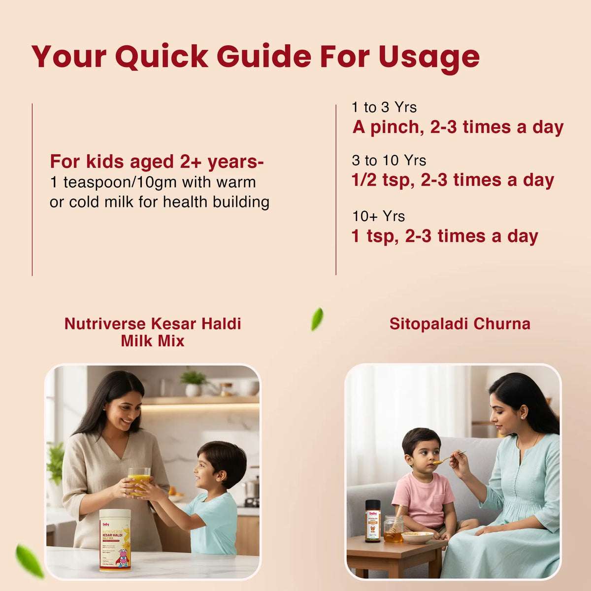 Immunity & Cold Relief Combo for Kids| Nutriverse Kesar Haldi Milk Mix + Sitopaladi Churna