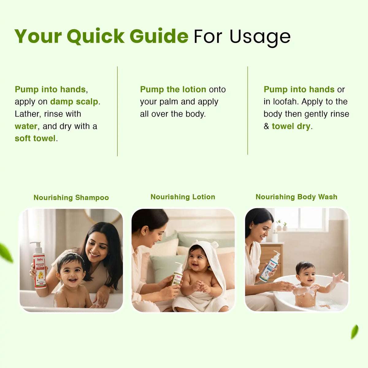 Baby’s Bath Care Combo | Body Wash + Shampoo + Lotion